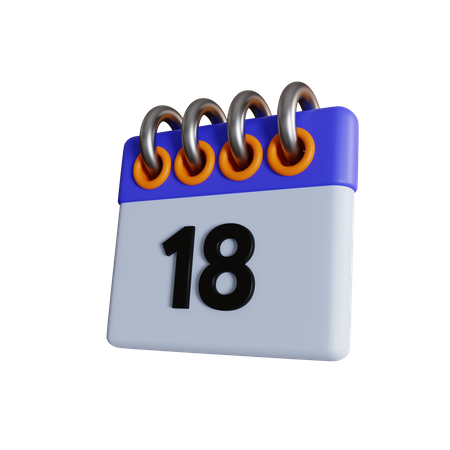 18 Date  3D Icon