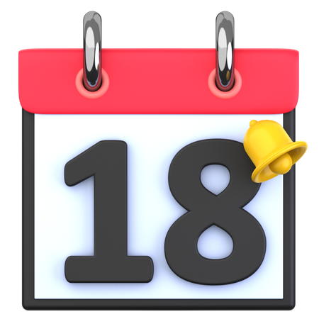 18 Date  3D Icon