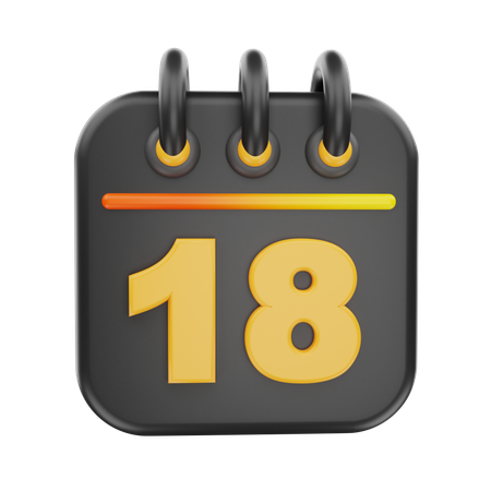 18 Date  3D Icon