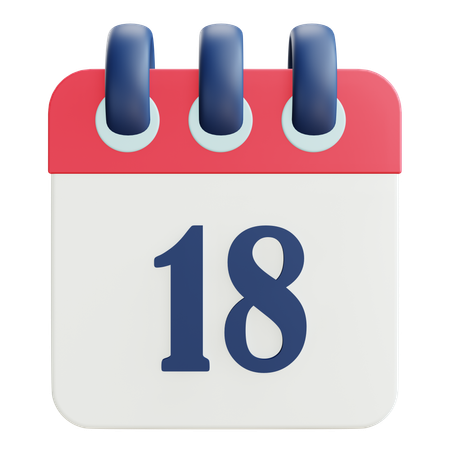 18 Date  3D Icon