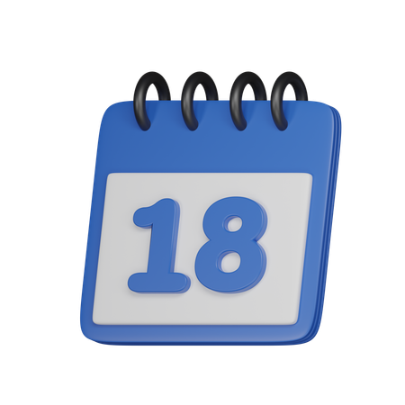 18 Date  3D Icon