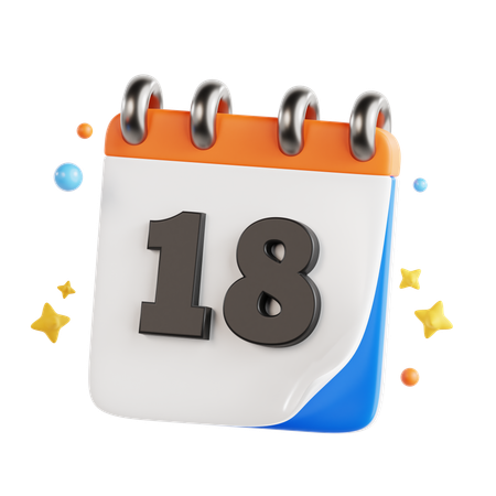 18 Date  3D Icon