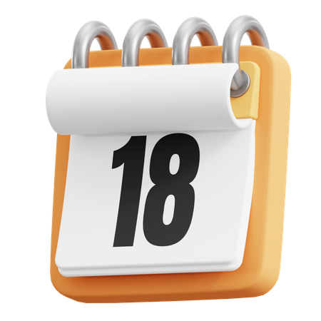 18 Date  3D Icon