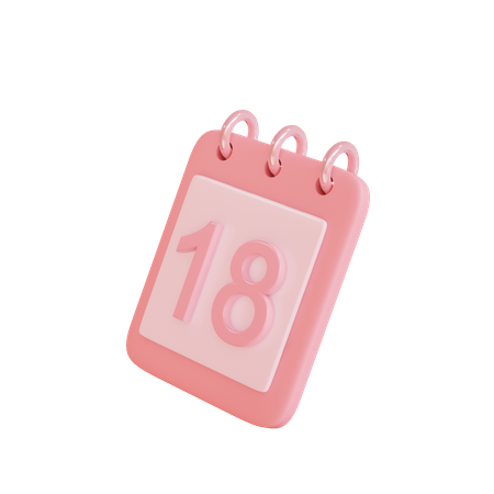 18 Date  3D Icon