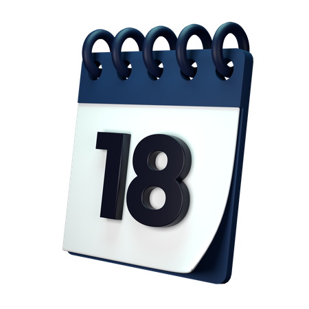 18 Date  3D Icon