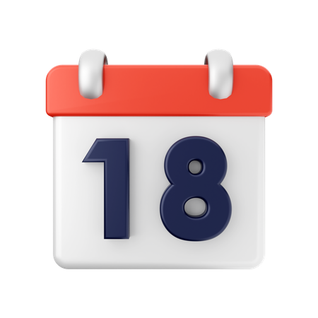18 date  3D Icon
