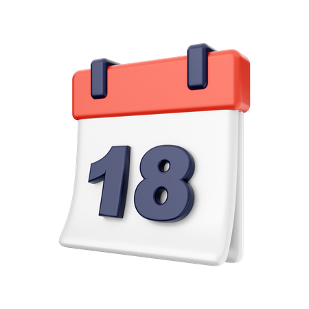 18 Date  3D Icon