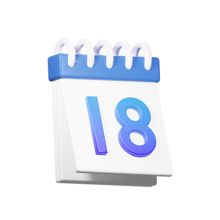 18 Date  3D Icon