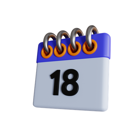 18 Date  3D Icon