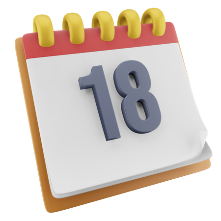 18 Date  3D Icon