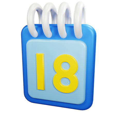 18 Date  3D Icon