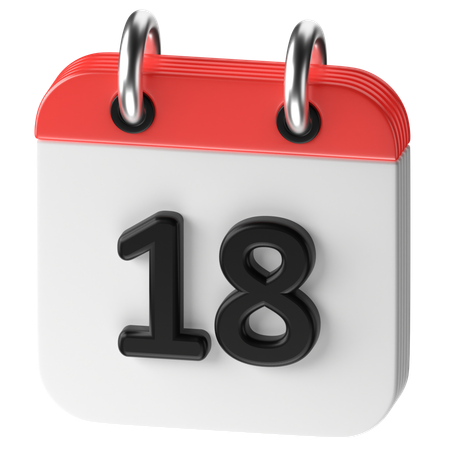 18 Date  3D Icon
