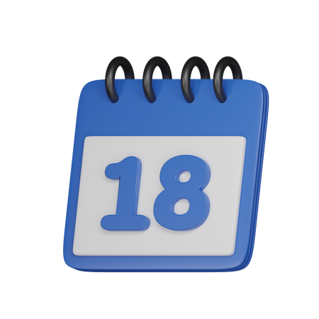 18 Date  3D Icon