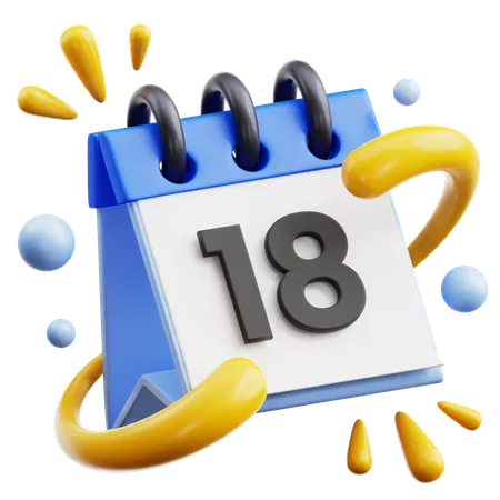 18 Datum  3D Icon