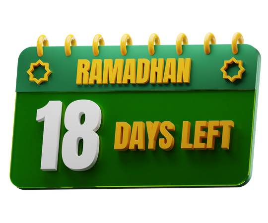 18 Days Left to Ramadan  3D Icon