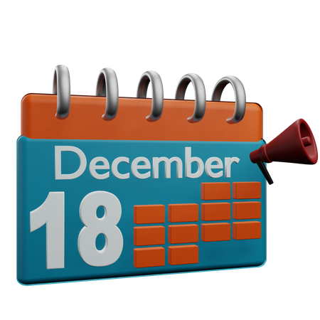 18 de dezembro  3D Icon