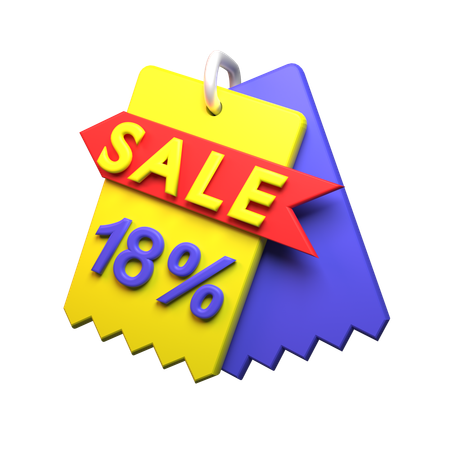 18% Discount  3D Icon