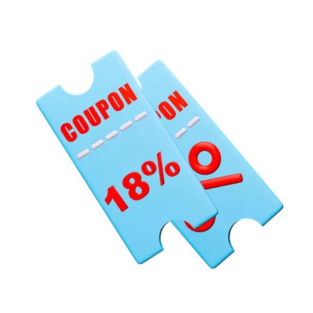 18% 할인 쿠폰  3D Icon