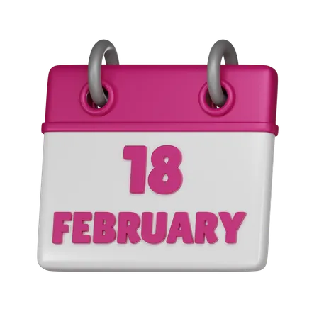 18 February  3D Icon