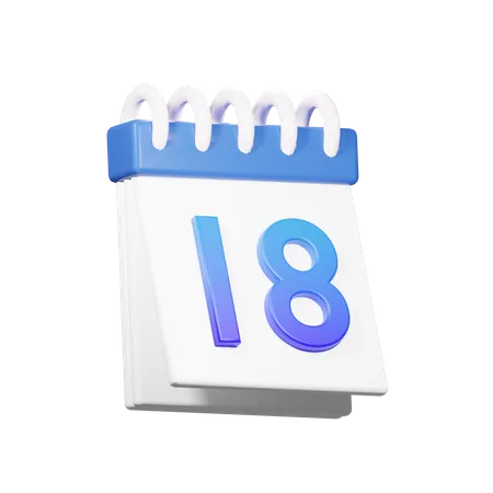 18 fecha  3D Icon