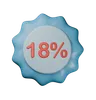 Insignia de descuento del 18%