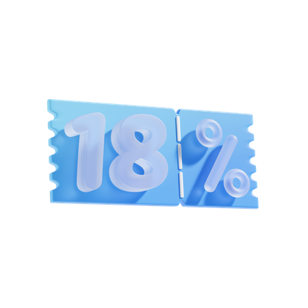 18 Percent  3D Icon
