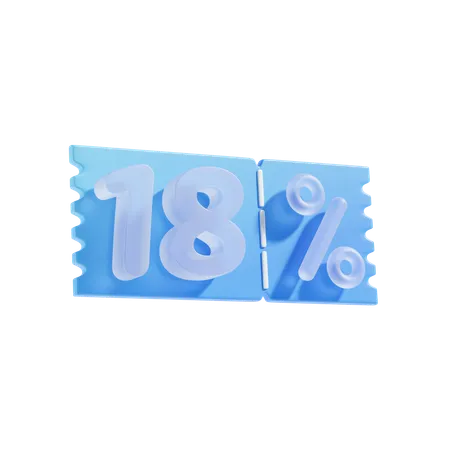 18 Percent Off 3 D Icon Illustratrion 3D Icon