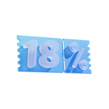 18 Percent  3D Icon