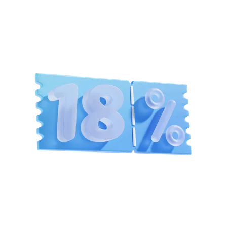 18 Percent  3D Icon