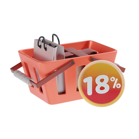 18 Percent  3D Icon