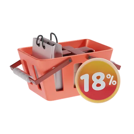 18 Percent  3D Icon