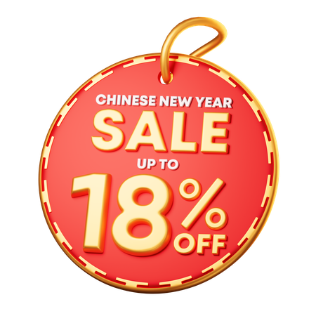 18 Percentage Discount  3D Icon