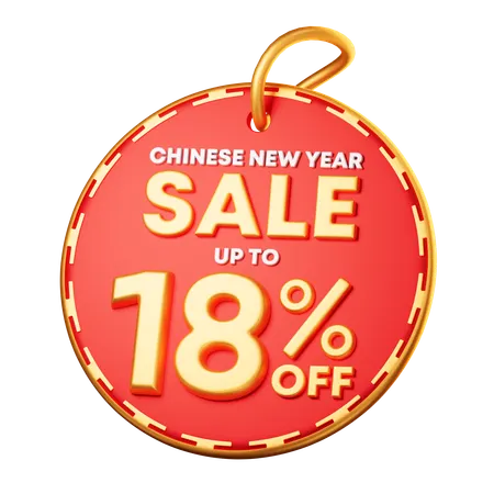 18 Percentage Discount  3D Icon