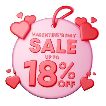 18 Percentage Discount  3D Icon