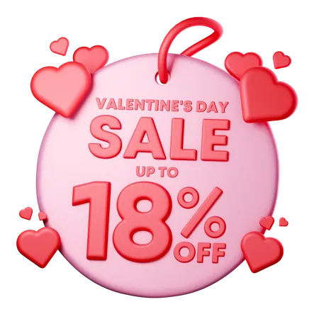 18 Percentage Discount  3D Icon