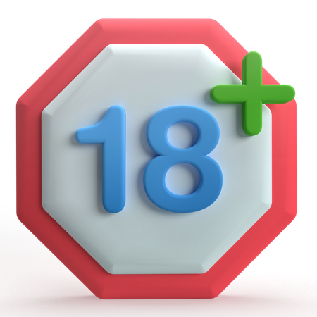 18 Plus  3D Icon