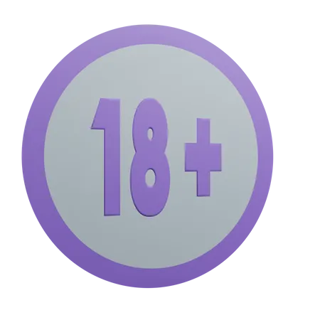 18 Plus  3D Icon