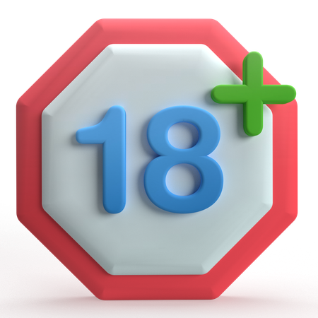 18 Plus  3D Icon