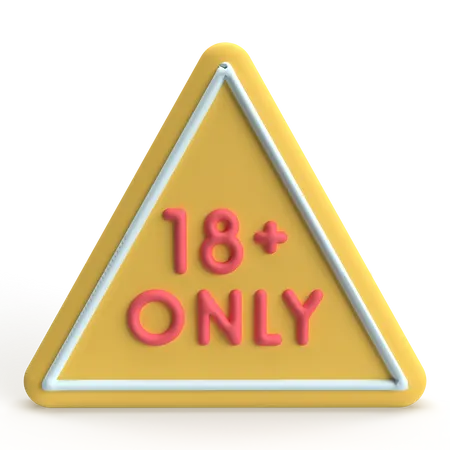 18 Plus Only  3D Icon