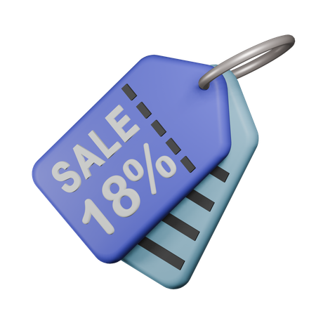18% Etiqueta de venta  3D Icon