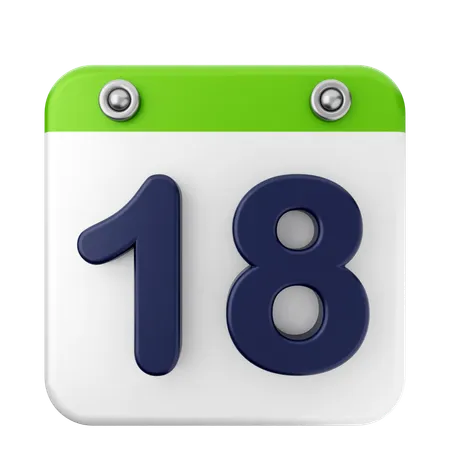 18e calendrier  3D Icon