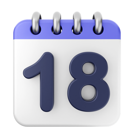 18º calendário  3D Icon