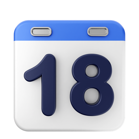 18º calendário  3D Icon