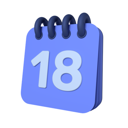 18th Calendar  3D Icon