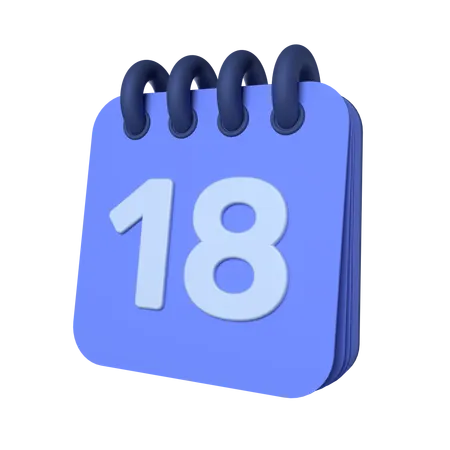 18th Calendar  3D Icon