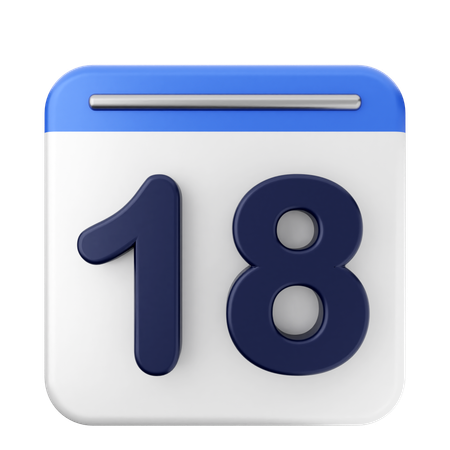 18th Calendar  3D Icon