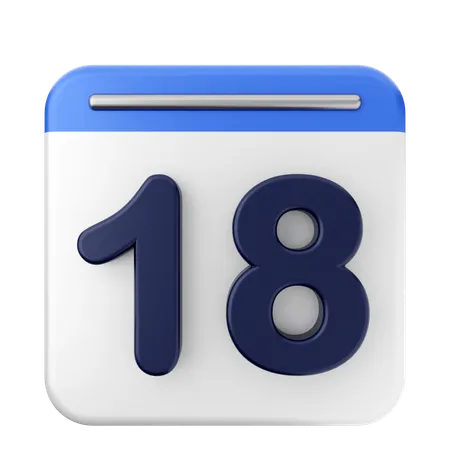 18th Calendar  3D Icon