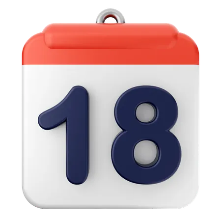 18th Calendar  3D Icon