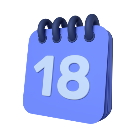 18th Calendar  3D Icon
