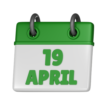 19 April  3D Icon